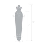 Dimensions of the Glas Bunnys Secret 7.25 inches Glass Dildo with measurements for size reference.
