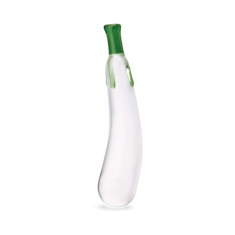 Glas Eggplant Ecstasy 7.25 inches Glass Dildo showcases a uniquely designed, handblown glass toy.