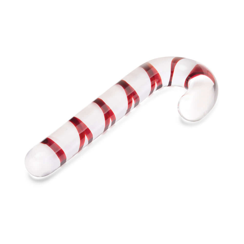 Glas Candy Cane Dream 7.5 inches Glass Dildo featuring red and white swirl design, perfect for pleasurable adventures.