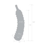 Glas Caressing Cucumber 8.25 inches Glass Dildo dimensions illustration showing size and shape details.
