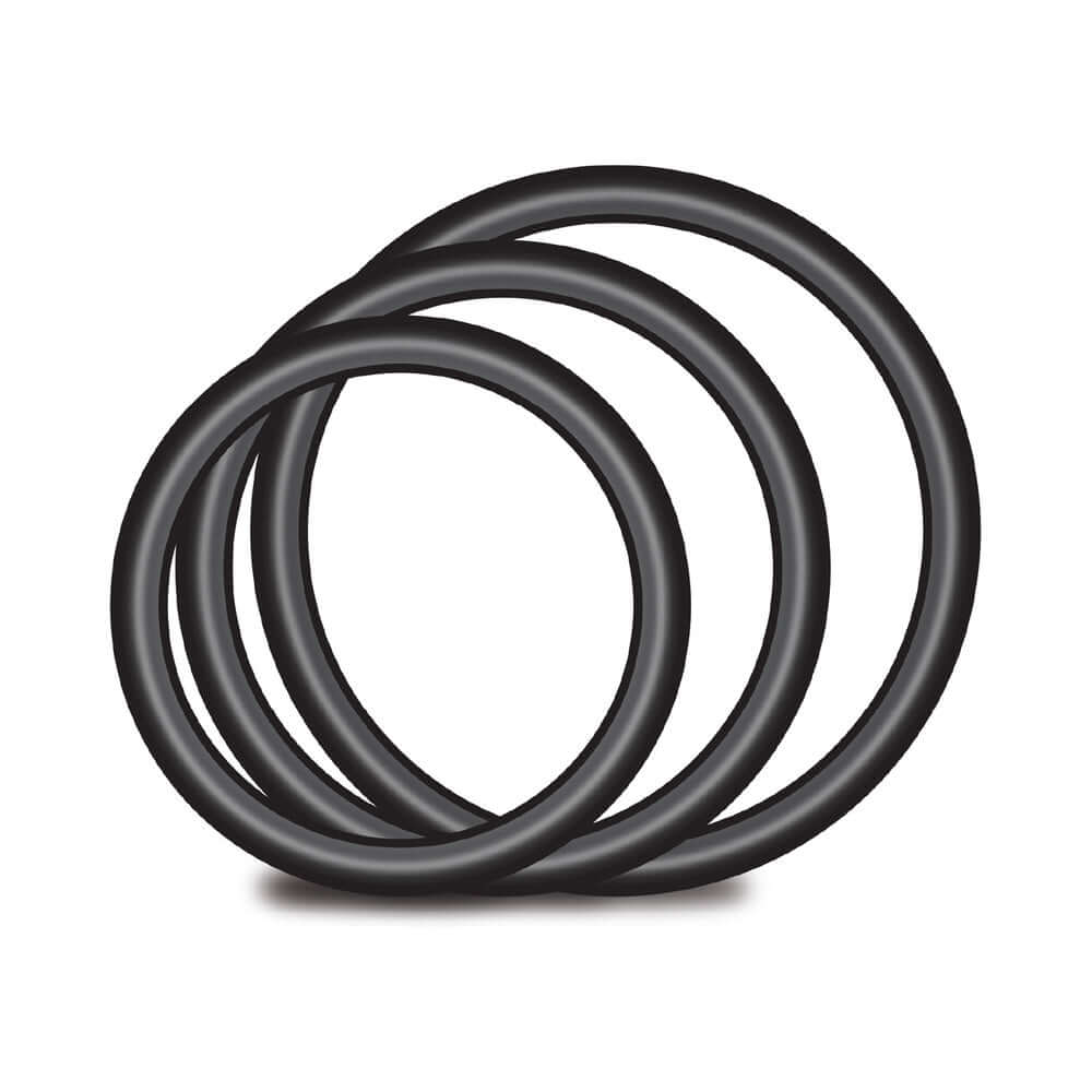 Lux Fetish 3pc Strap-on Pegging Trainer Set with Vibrating Dildo black rings