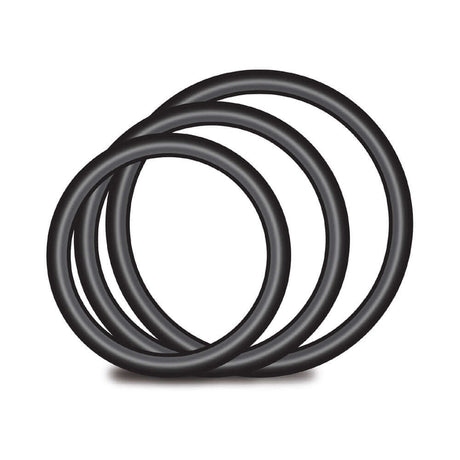 Lux Fetish 3pc Strap-on Pegging Trainer Set with Vibrating Dildo black rings