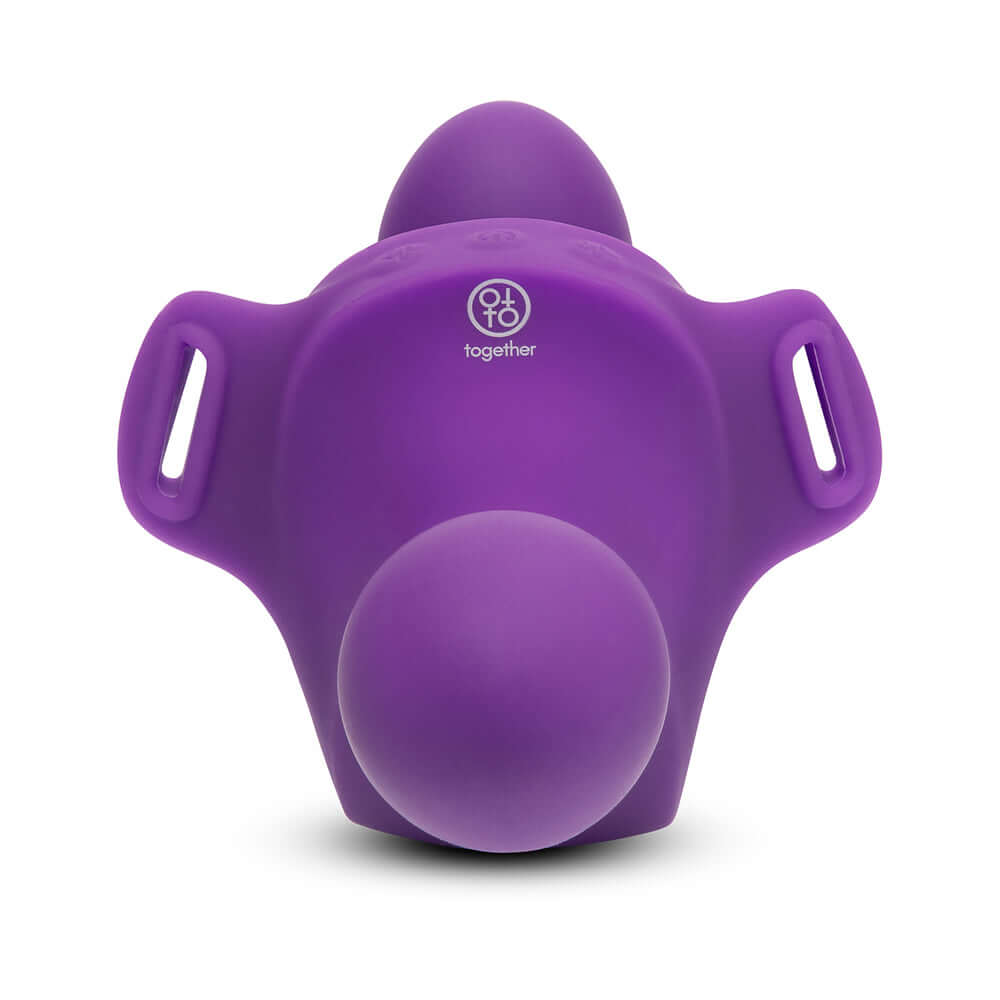 Together Lock-In Dual-Ended Vibrating Strap-on & Harness Set in purple color, featuring ergonomic design for intimate use.