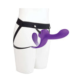 Together Lock-In Dual-Ended Vibrating Strap-on & Harness Set displayed on a mannequin.