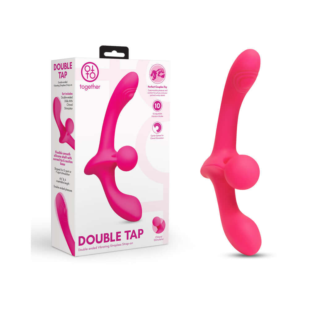 Together Double Tap Dual-Ended Vibrating Strapless Strap-on Together Double Tap Dual-Ended Vibrating Strapless Strap-on