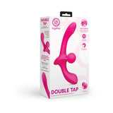 Together Double Tap Dual-Ended Vibrating Strapless Strap-on packaging showcasing its unique design and features.