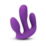 Together Blended Pleasure Remote Controlled Triple-Pronged Vibrator in vibrant purple design for enhanced stimulation.