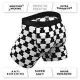 Shinesty Chest Mate Checkered Ball Hammock Pouch Underwear L featuring a black and white checkered design for comfort and support.