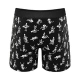 Shinesty Bare Back Bones Ball Hammock Pouch Underwear Small featuring glow-in-the-dark skeleton print on black base.