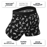 Shinesty Bare Back Bones Ball Hammock Pouch Underwear Small featuring glow-in-the-dark skeleton print.