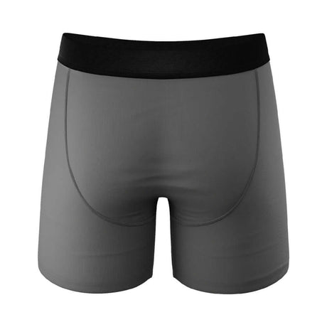 Shinesty The Junk In The Trunk Elephant Underwear with Fly XS back view gray boxer briefs.