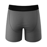 Shinesty The Junk In The Trunk Elephant Underwear with Fly M in gray color, showcasing the back view and boxer brief design.