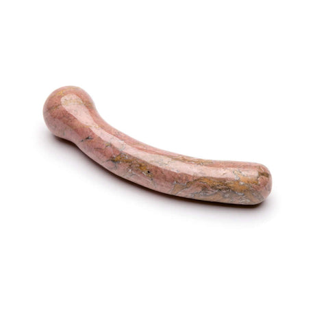 Chakrubs Anahata Curve Rhodonite Wand made from pure rhodonite crystal for balance and emotional healing.