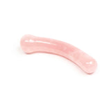 Chakrubs Heart Curve Rose Quartz Wand, a pink sensual and healing tool for G-spot stimulation and energy work.