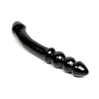 Chakrubs Xaga Viper Obsidian Wand featuring a unique curvature and ridged form for enhanced stimulation