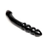 Chakrubs Xaga Viper Obsidian Wand featuring a unique curvature and ridged form for enhanced stimulation