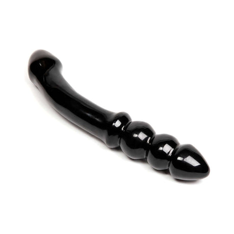 Chakrubs Xaga Viper Obsidian Wand featuring a unique curvature and ridged form for enhanced stimulation
