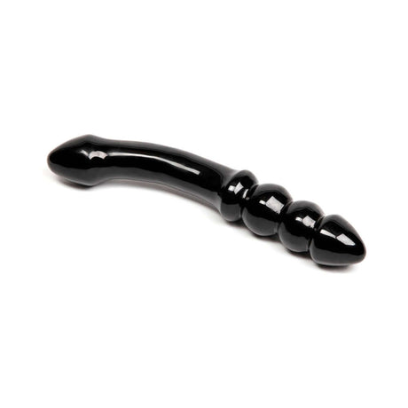 Chakrubs Xaga Viper Obsidian Wand showcasing its unique curvature and ridged design for enhanced pleasure.