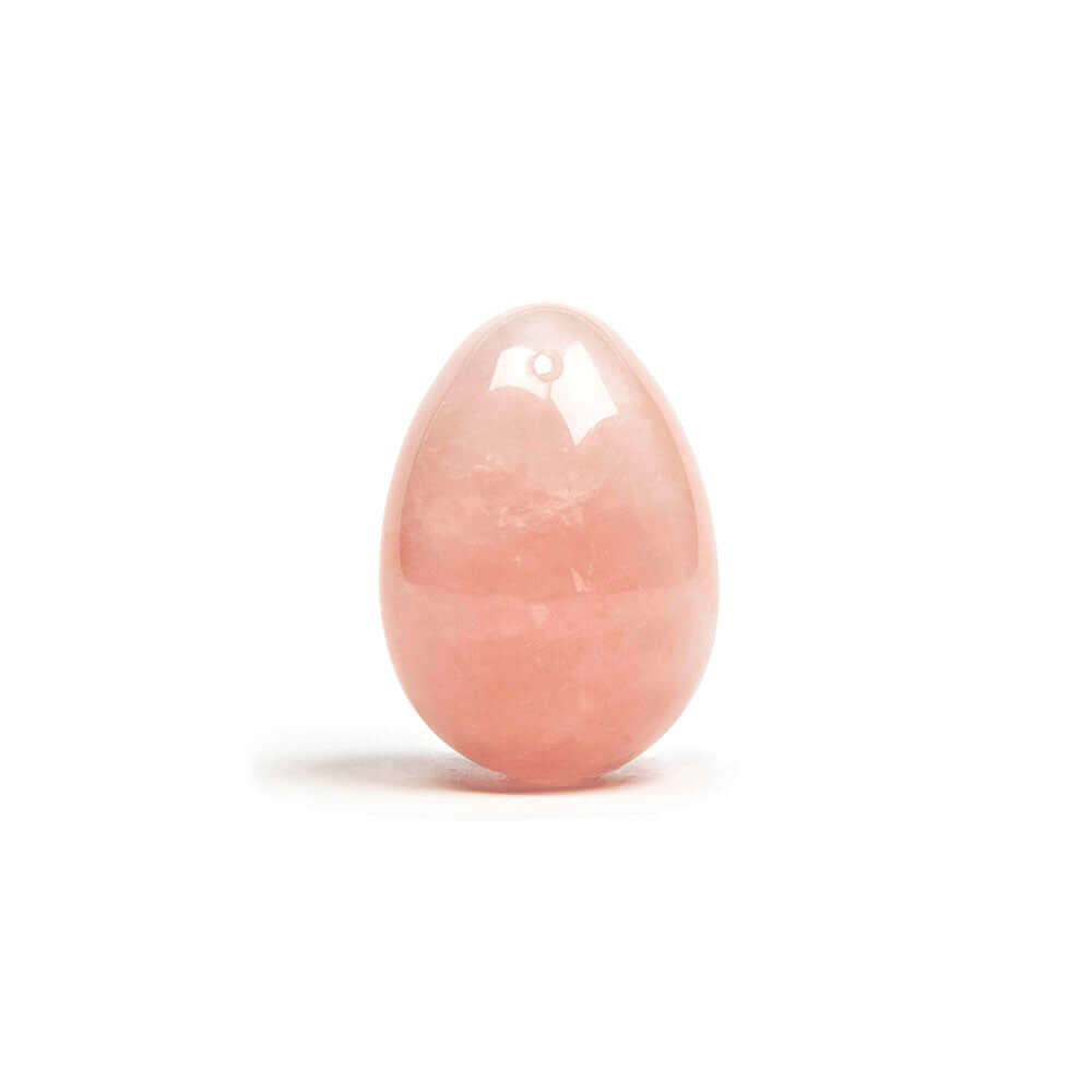 Chakrubs Heart Yoni Egg Rose Quartz drilled - hand-carved rose quartz crystal egg for self-love and healing.