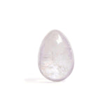 Chakrubs Prism Yoni Egg Clear Quartz non-drilled, handcrafted crystal tool for pelvic floor strength.