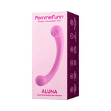 FemmeFunn Dual Stimulating Arc Vibrator Aluna Pink packaging showcasing its innovative design and features.