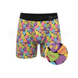 Shinesty The Candy Crush Candy Hearts Underwear with Fly 2XL featuring colorful candy heart patterns and supportive pouch design.