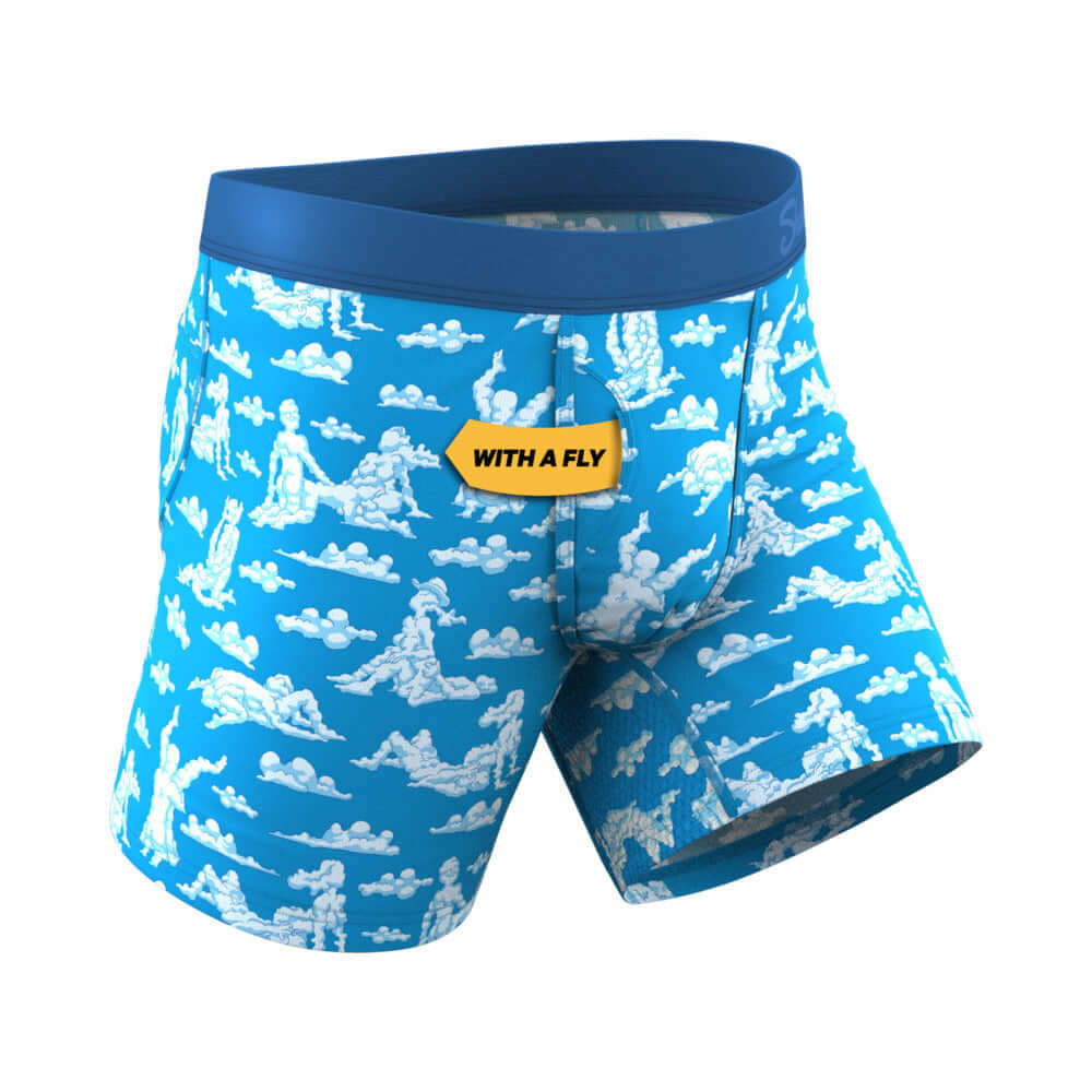 Shinesty The Reverse Cloud Girl Pouch Underwear with Fly L featuring a blue cloud pattern and supportive pouch design.