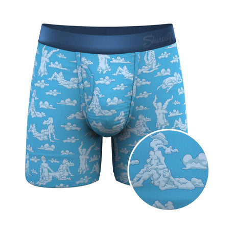 Shinesty The Reverse Cloud Girl Cloud Pouch Underwear with Fly 2XL in blue cloud pattern design.