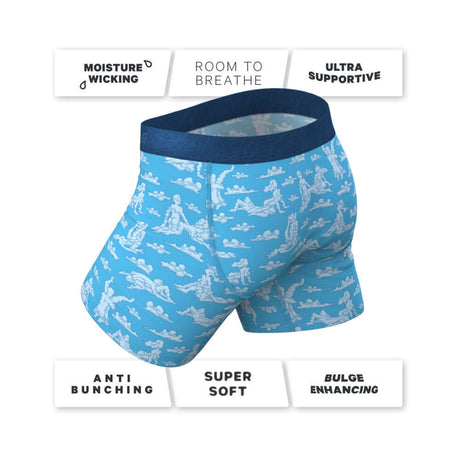 Shinesty The Reverse Cloud Girl Cloud Pouch Underwear with Fly 2XL in blue with cloud design and supportive features.