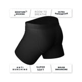 Shinesty The 009 Black Tuxedo Pouch Underwear with Fly S showcasing moisture-wicking, ultra-supportive design.