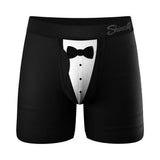 Shinesty The 009 Black Tuxedo Pouch Underwear with Fly XL featuring a stylish tuxedo design and comfortable fit.