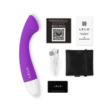 LELO MOKA Originals G-spot Vibrator with accessories and instructions, showcasing its elegant design and features.