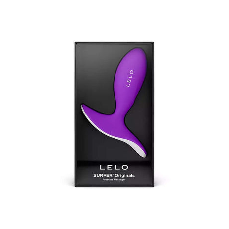 LELO SURFER Originals Prostate Massager in purple packaging for targeted prostate stimulation and comfort.