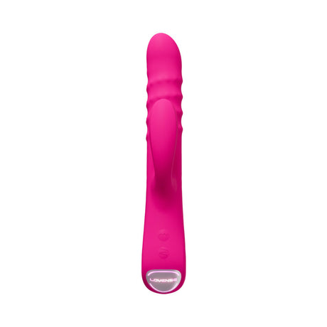 Lovense Velvo Rotating Beaded G-spot & Clit Rabbit Vibrator in vibrant pink color.