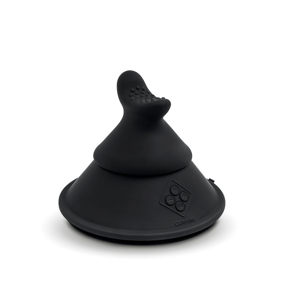 Cowgirl Cone Premium Sex Machine with App and Remote Control in sleek black silicone design.