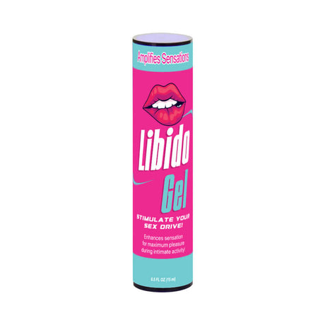Libido Gel Female Arousal Gel 0.5 Oz packaging designed to enhance pleasure during intimate moments.