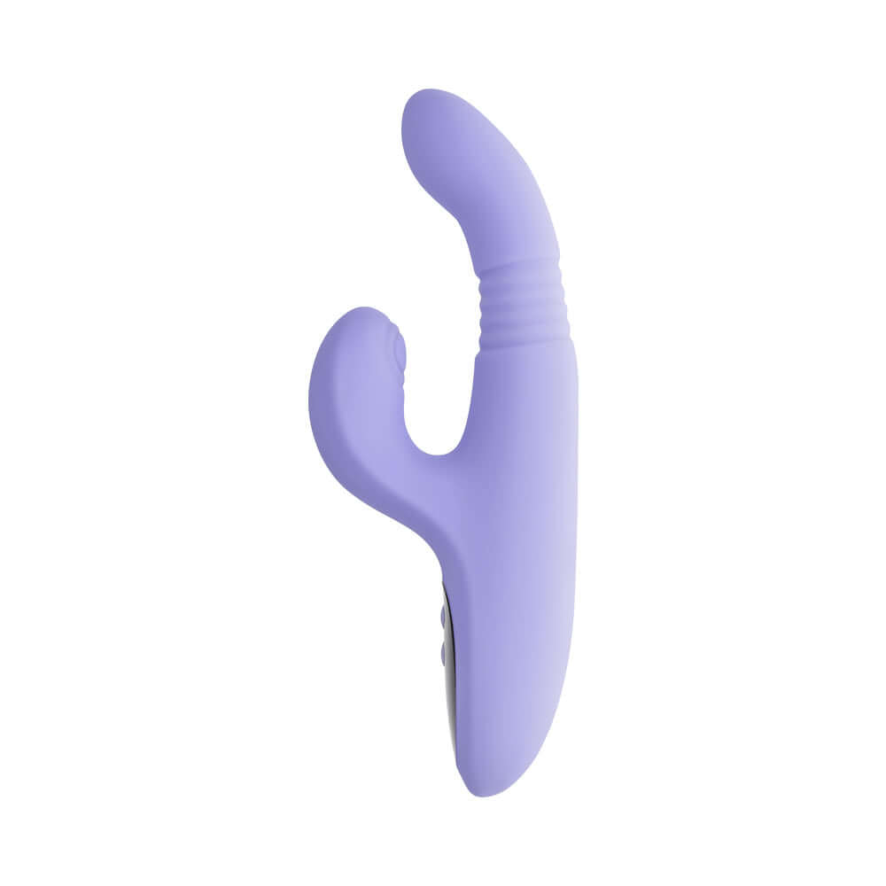 Evolved Pep Talk G-spot Clitoral Vibrator in a soft purple color showcasing its dual stimulation design.