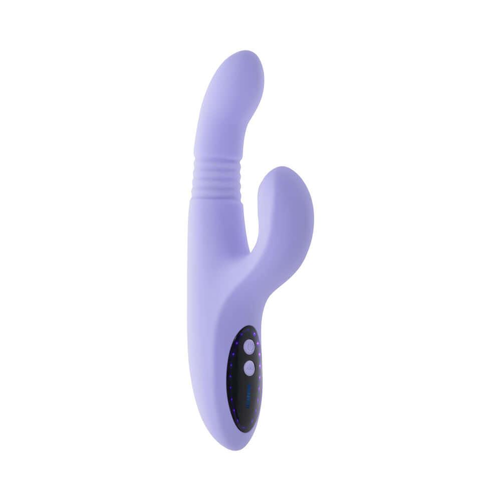 Evolved Pep Talk G-spot Clitoral Vibrator in purple with ergonomic design for triple-action stimulation.