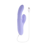 Evolved Pep Talk G-spot Clitoral Vibrator in purple with USB charging cable for triple-action stimulation.