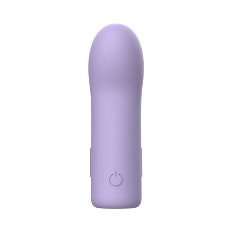 Adam & Eve Lust Loop Bullet Finger Vibe in soft purple, compact design with push button for easy use.