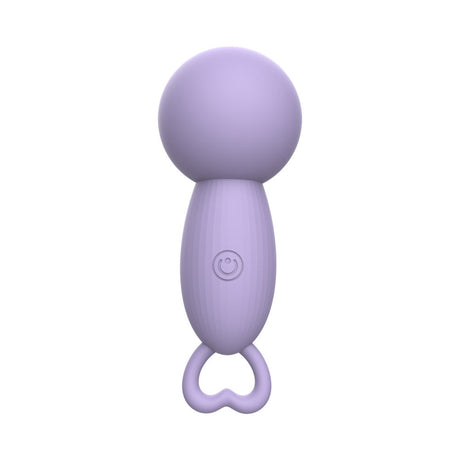 Adam & Eve Pleasure Pulse Mini Wand Vibe in lavender color, compact and rechargeable design for customizable stimulation.