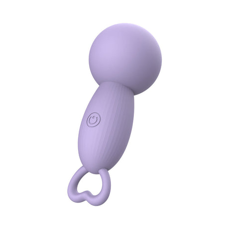 Adam & Eve Pleasure Pulse Mini Wand Vibe in lavender color, compact and ergonomic design for customizable stimulation.