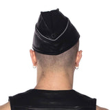 Prowler RED Triangle Cap Grey 61cm XL worn from the back, showcasing its sleek design and fetish style.