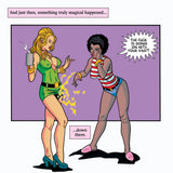 That Pussy Is Magic Wood Rocket Adult Book comic panel featuring playful humor and animated characters.