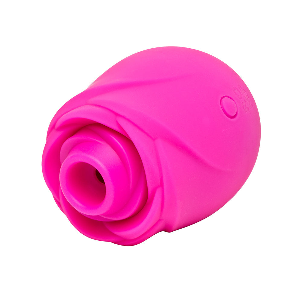 Romp Rose 2.0 Air Suction Stimulator in vibrant pink featuring a rose-inspired design.