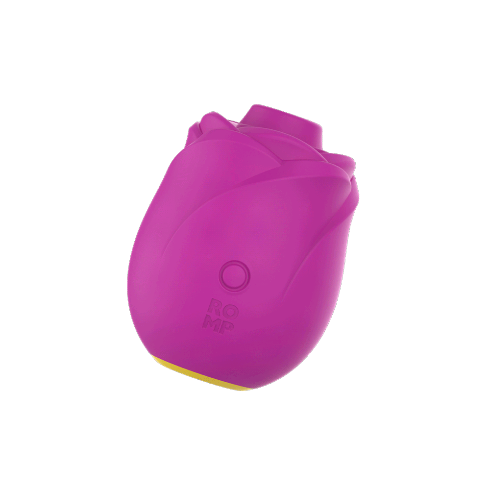 Romp Rose 2.0 Air Suction Stimulator in a vibrant rose design, showcasing its innovative Pleasure Air Technology.