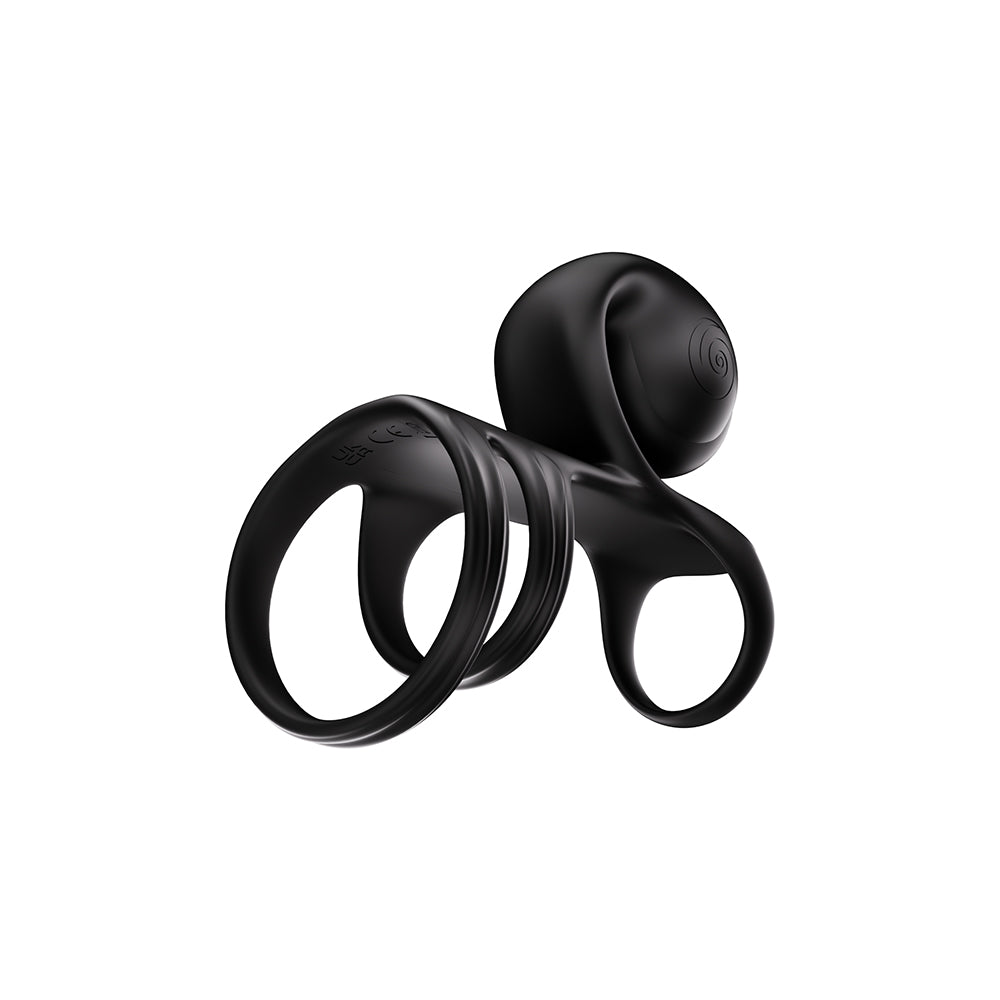 Svibe Snail Jovi Arc Couples Ring Vibrator Noir Haze in sleek black design with a unique contour.