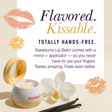 Sweetums Flavored Lip Balm Mango with mirror applicator for easy use and hydration, delivering tropical mango taste.