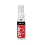 Adam & Eve Deep Throat Desensitizing Spray Peppermint in a clear bottle with a spray nozzle