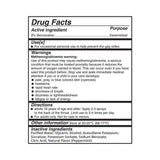 Drug facts label for Adam & Eve Deep Throat Desensitizing Spray Peppermint, featuring 3% Benzocaine.